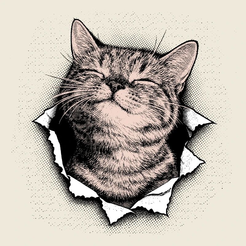 Chat le plus mignon – Design vintage de chats en demi-teinte