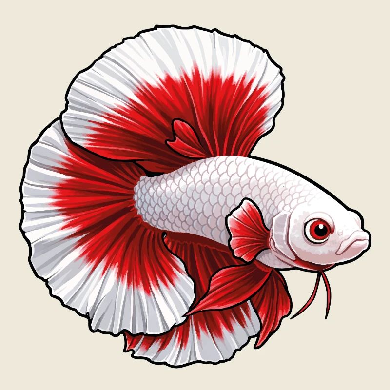 Betta blanc rouge
