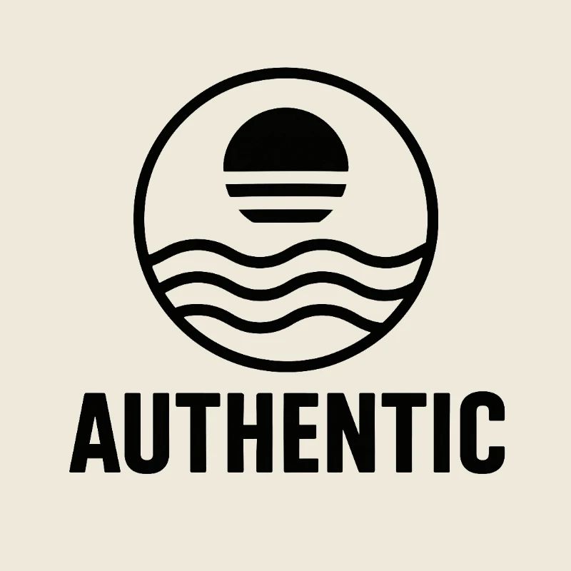 Authentic Sun Circle Wave Logo