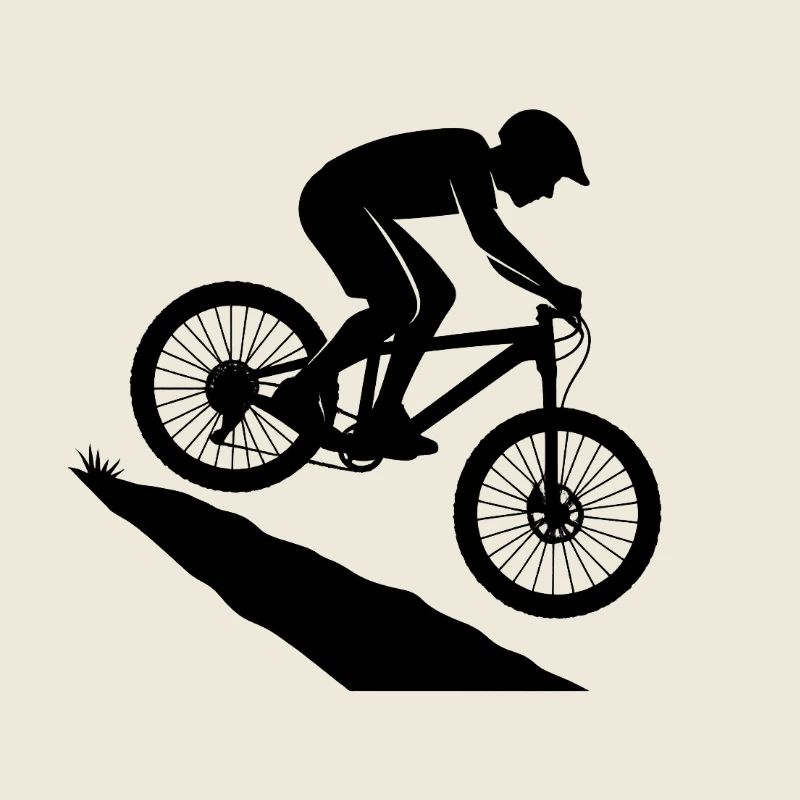 Downhill Sprung Biker Silhouette