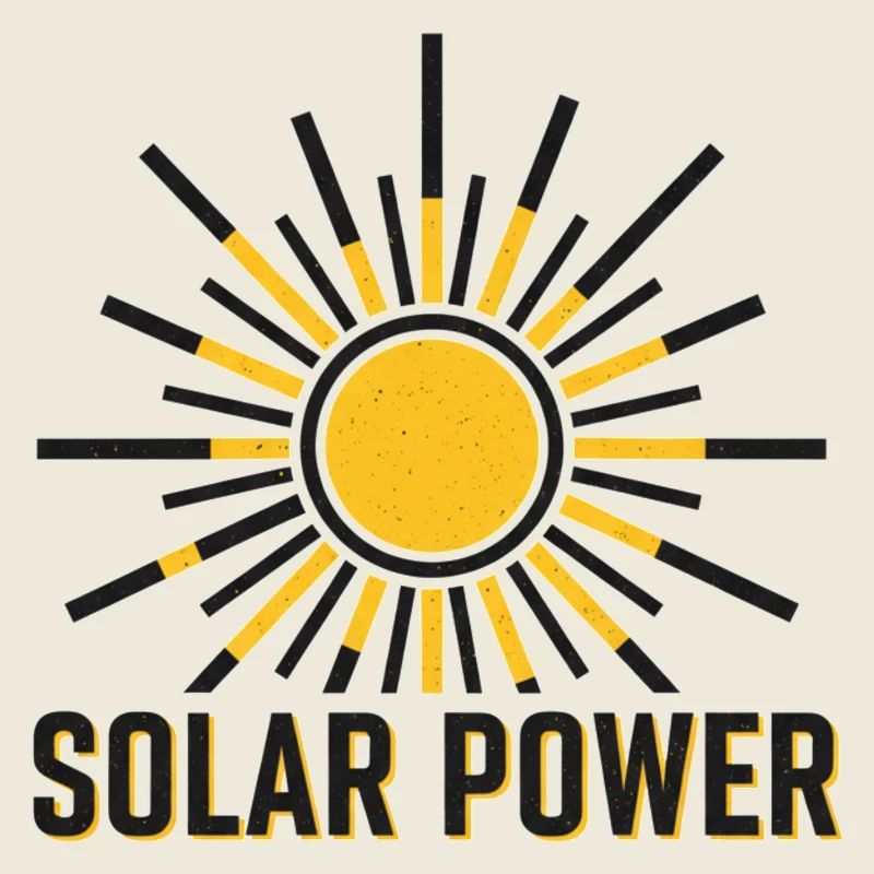 Neo-Brutalist Solar Power Sunburst Icon