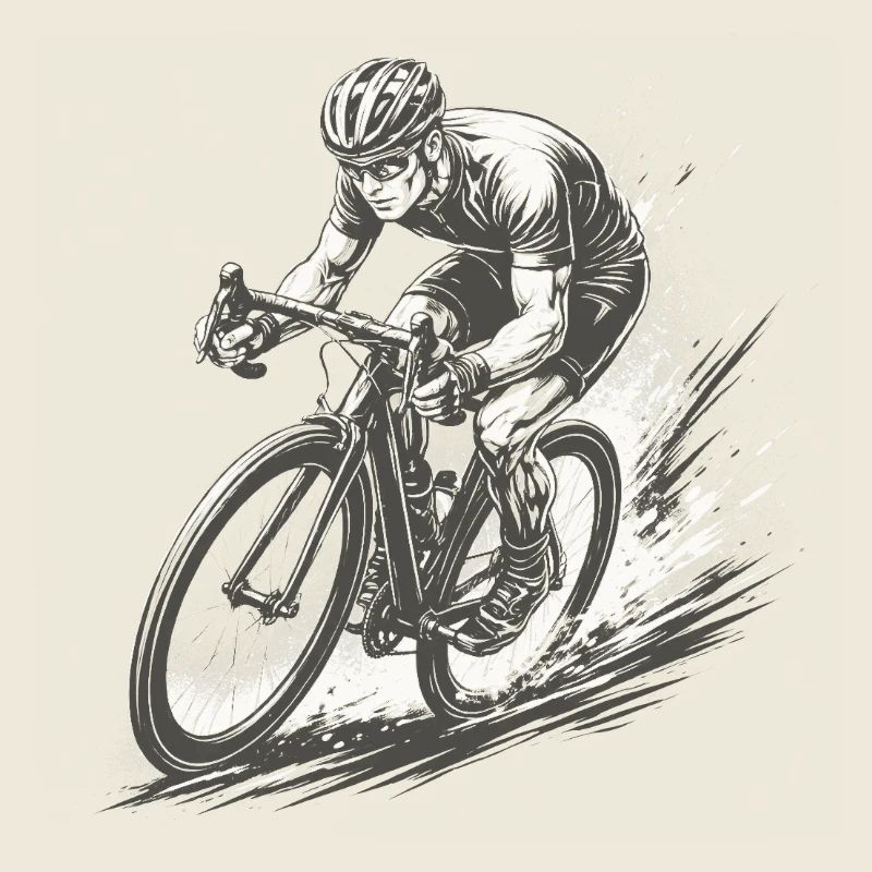 Vélo de route professionnel dans le style Comic Ink