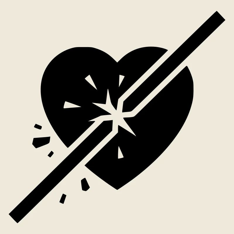 Broken Heart Cracked Cut