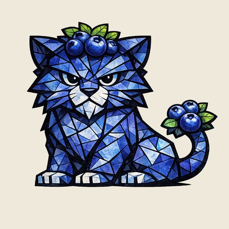 Blueberry Panther Cubism version