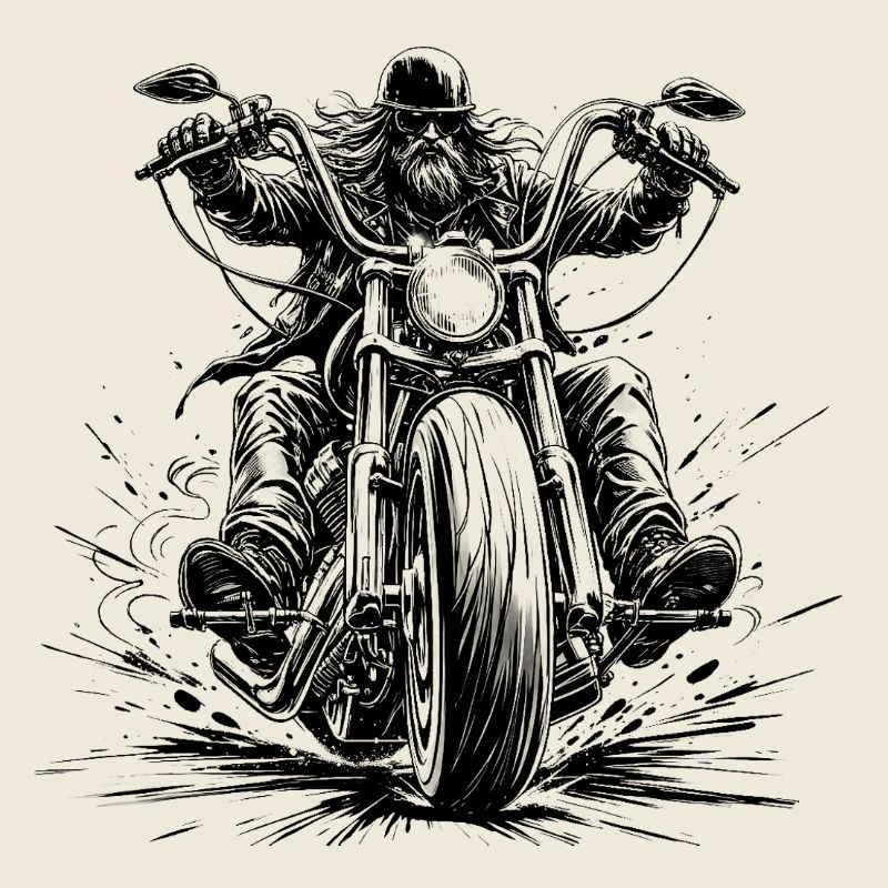 Chopper driver frontal in comic style