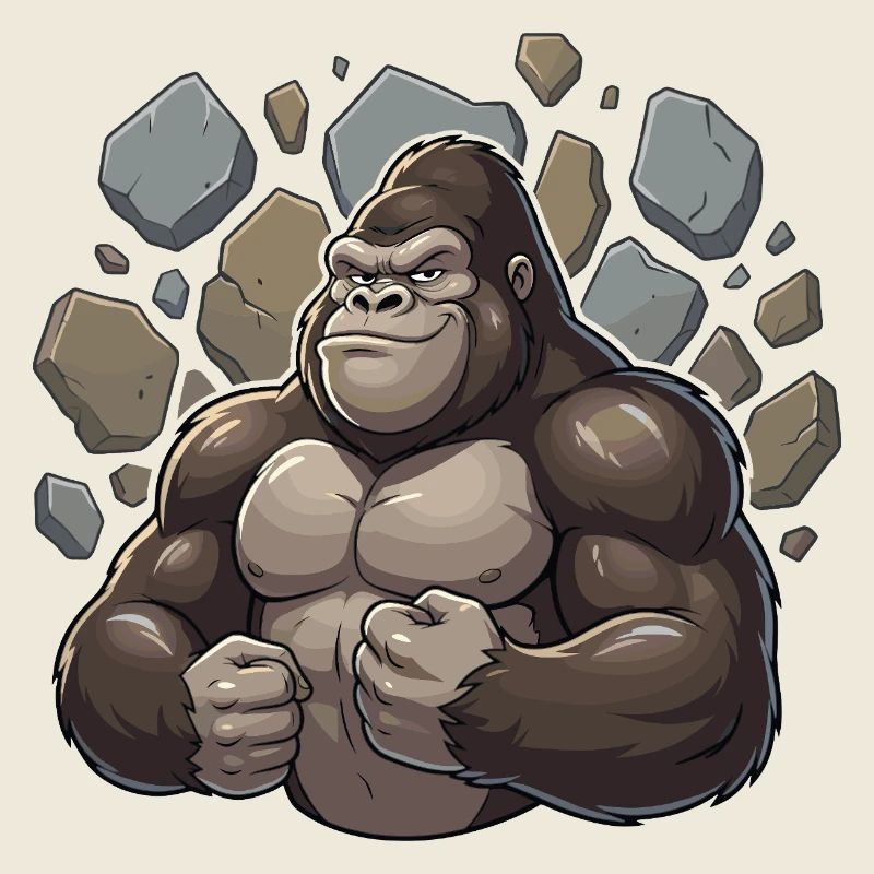 Kraftgorilla Steinbruch Attacke
