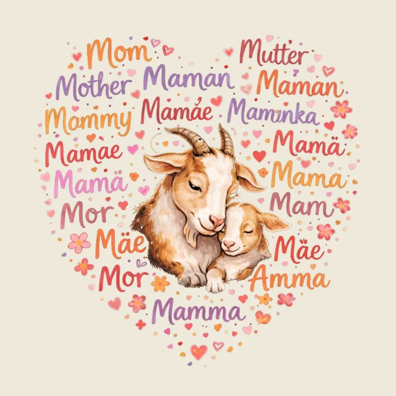 Ziegen Mama Herz – Muttertag Geschenk Ziege