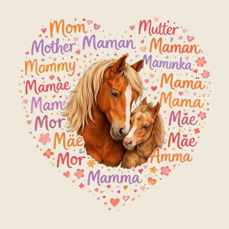 Pferde Mama Herz – Muttertag Geschenk Pferdeliebe