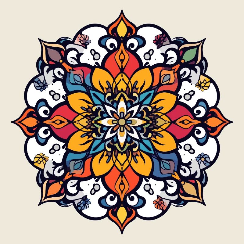 Mandala Blume Blüte symmetrisch abstrakt Farbspiel