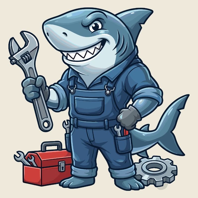 Motif mécanique du requin à la visse