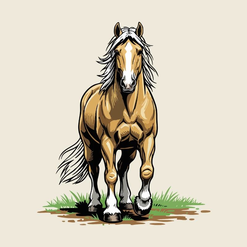 Palomino de Face Pferd Equestrian Elegance Chic