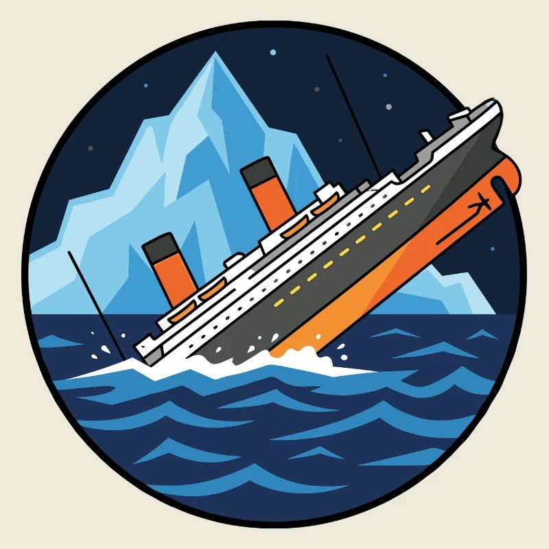 Titanic Schiff Eisberg Illustration
