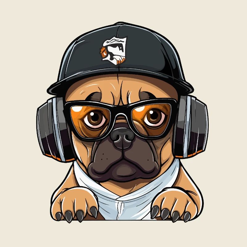 DJ chien avec casque