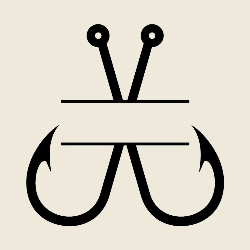 Monogramme du nom de l’hameçon à pêche
