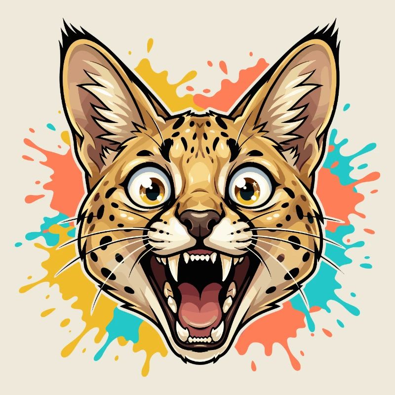 Jaguarkopf mit Farbspritzer