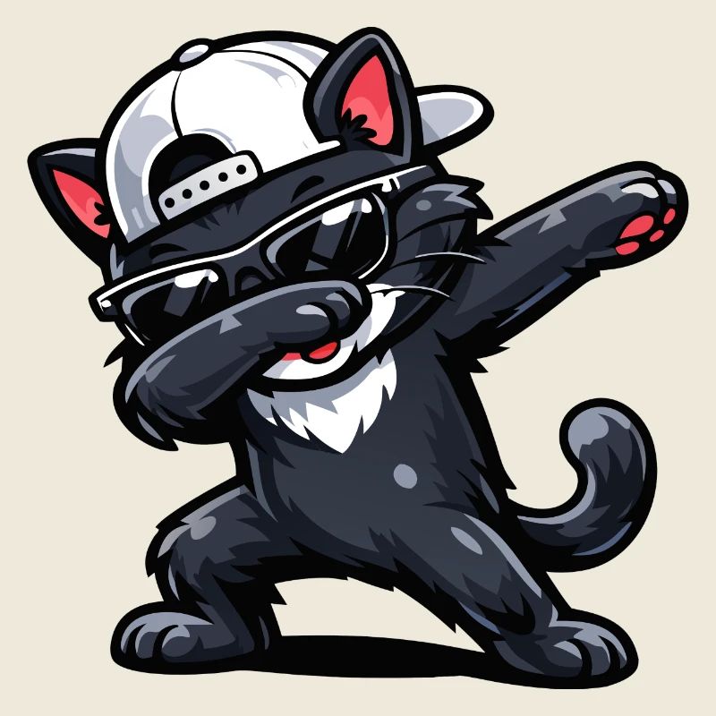 Chat en train de faire du dab