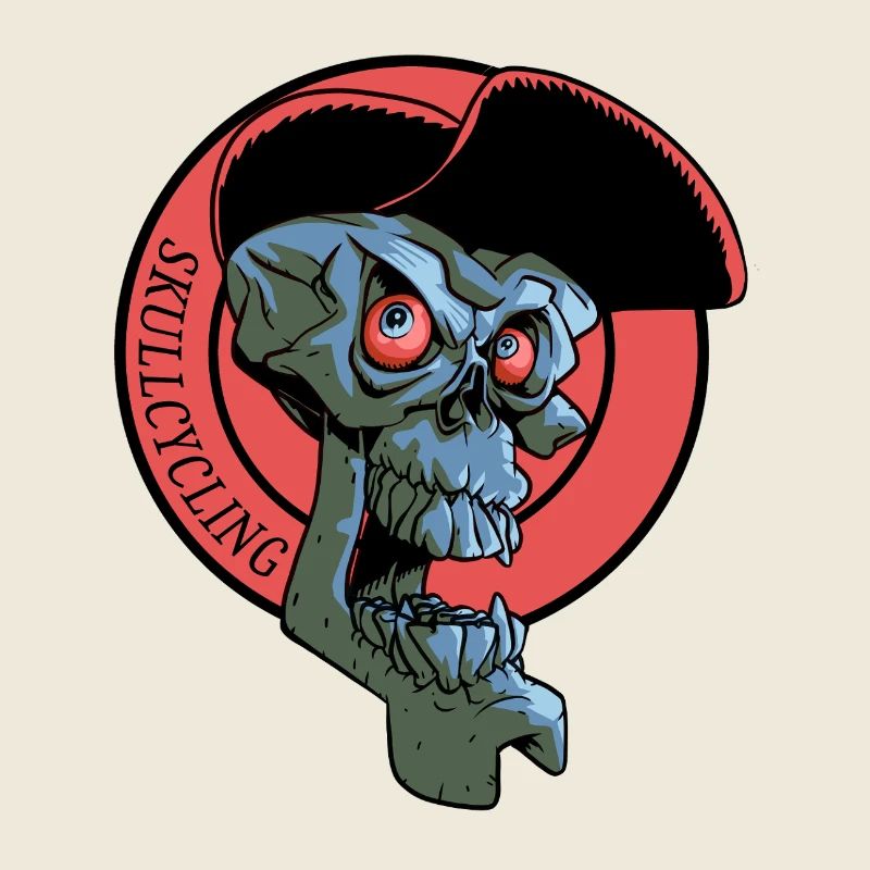 Crâne de cycliste rieur