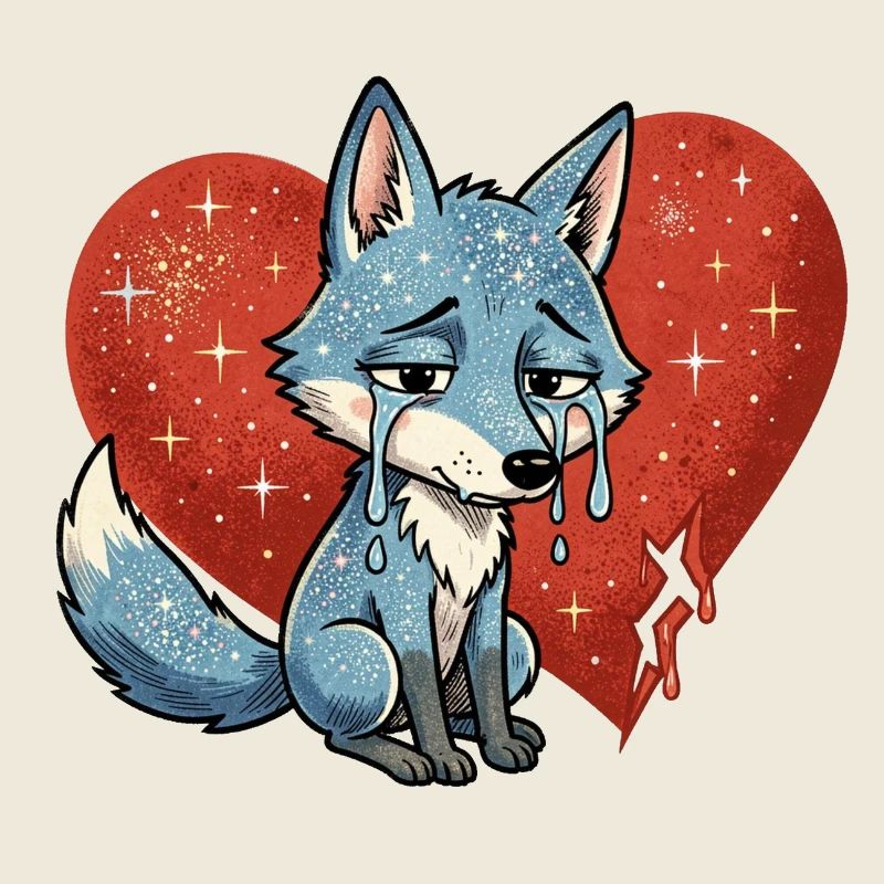 Fuchs tier traurig symbol herz gebrochen 