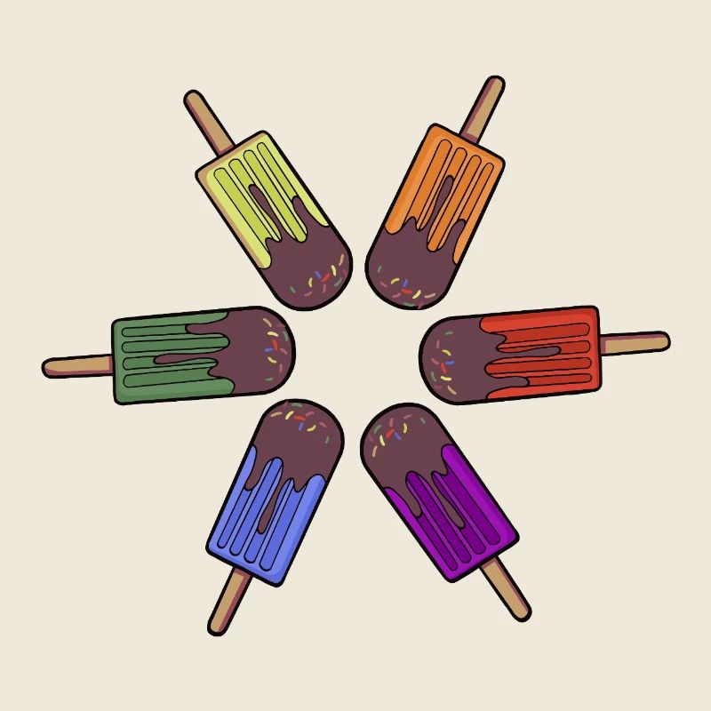 Rainbow Frozen pop Circle