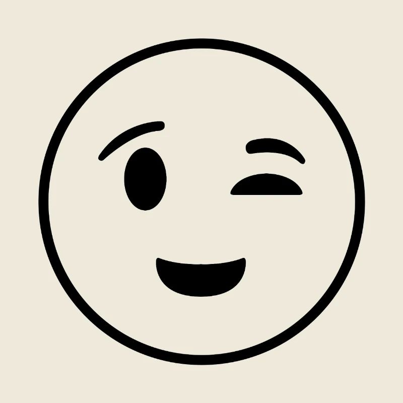 Visage heureux fermant un œil