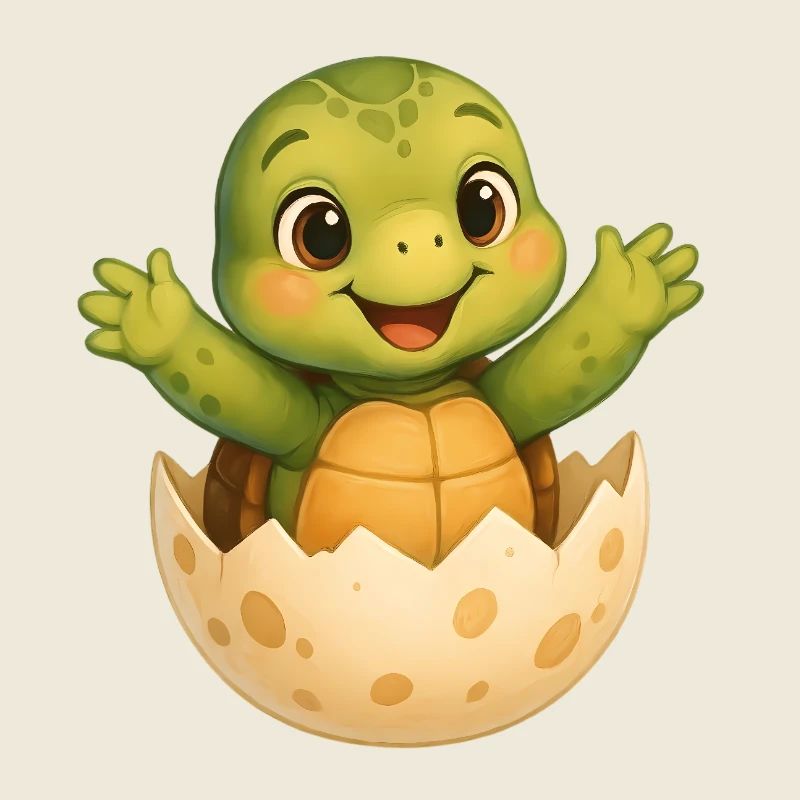 Small turtle hatching