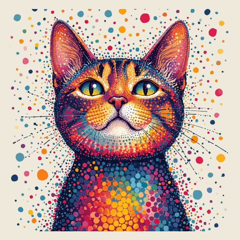 Portrait vibrant du chat à points