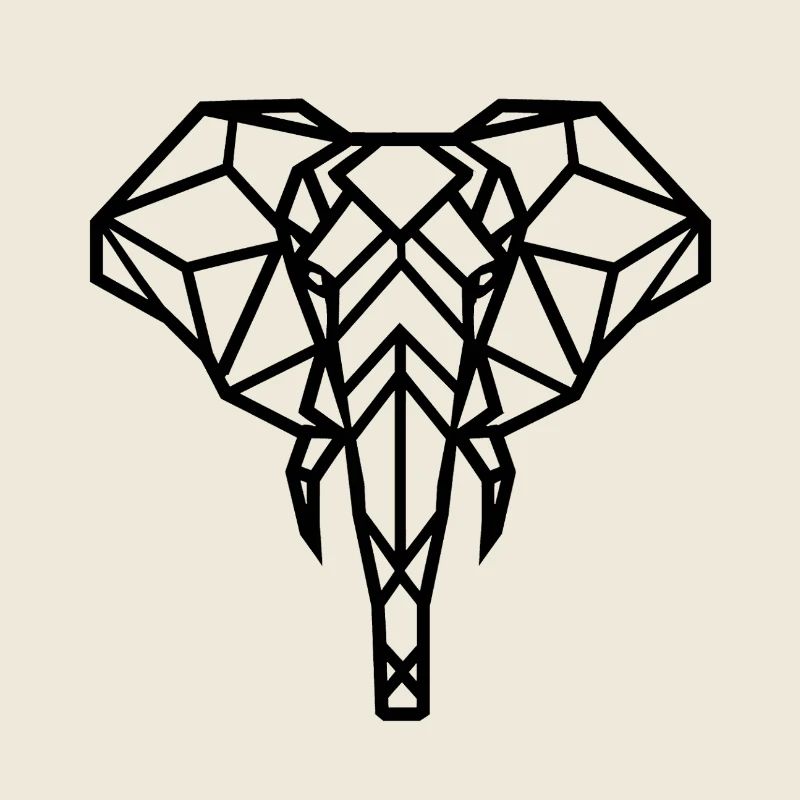 Elephant Geometric Drawing