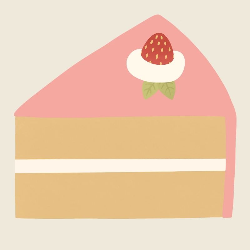 Rosa Erdbeerkuchen-Scheibe Illustration