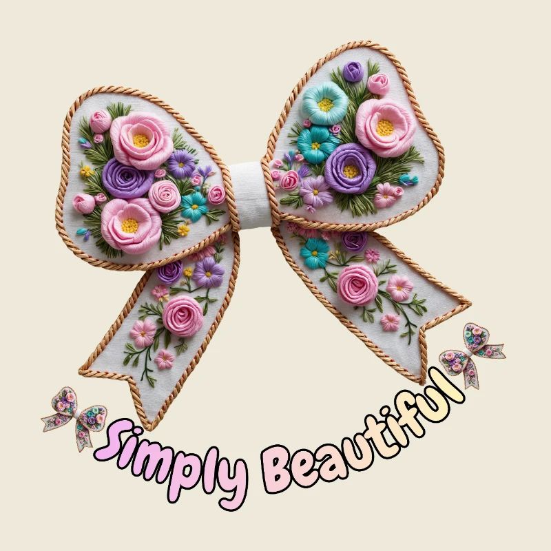 Bestickte florale Fliege – Romantischer Stil