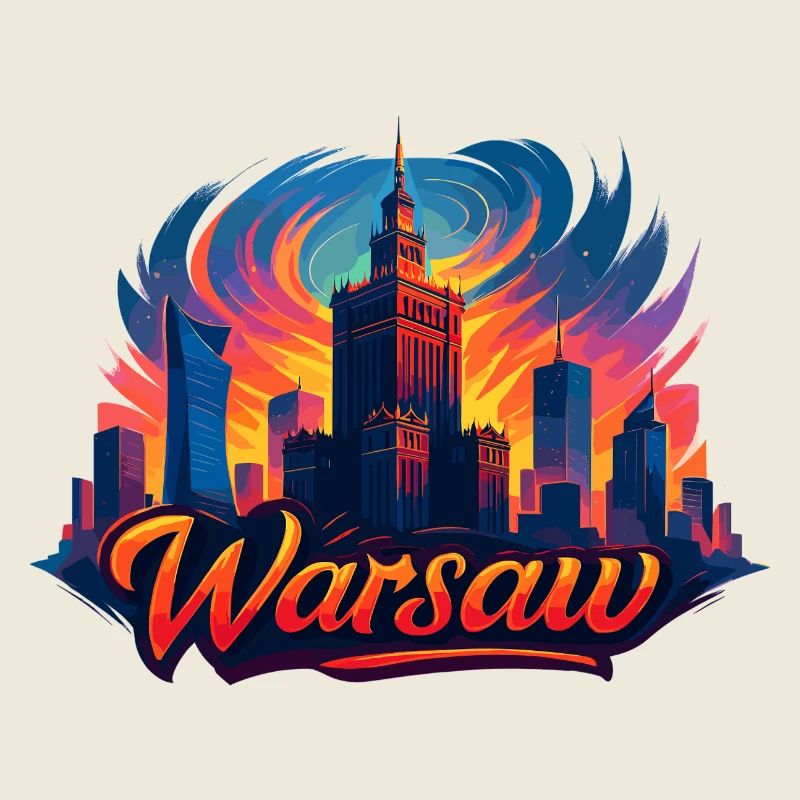 Art de la skyline de Varsovie – Coloré et moderne