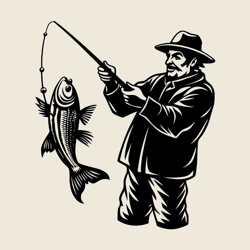 Fisherman caught a fish