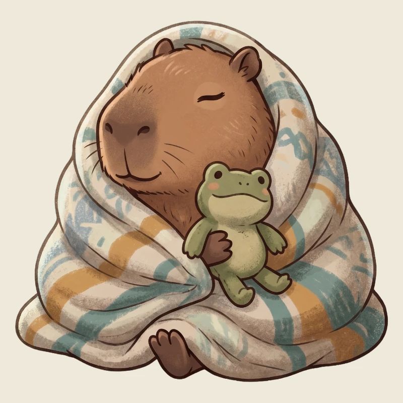 Kuscheltier Capybara mit Froschfreund