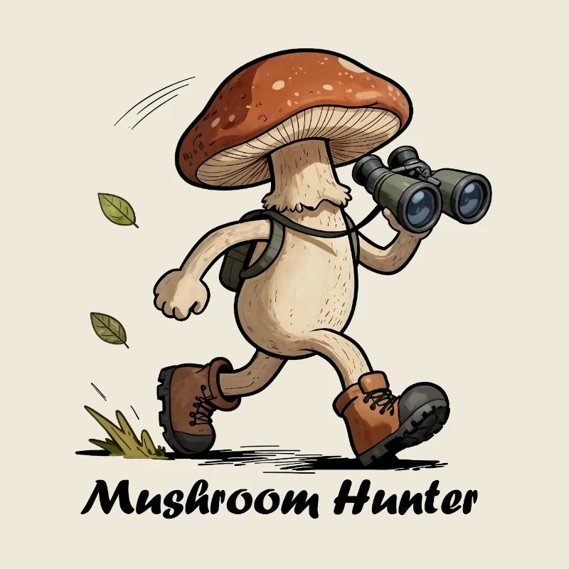 Pilz mit Fernglas, Pilzjäger