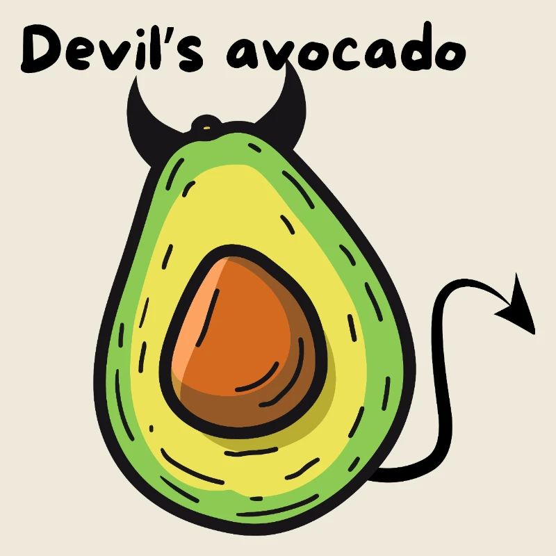 Avocado-Dämonen-Pop-Cartoon