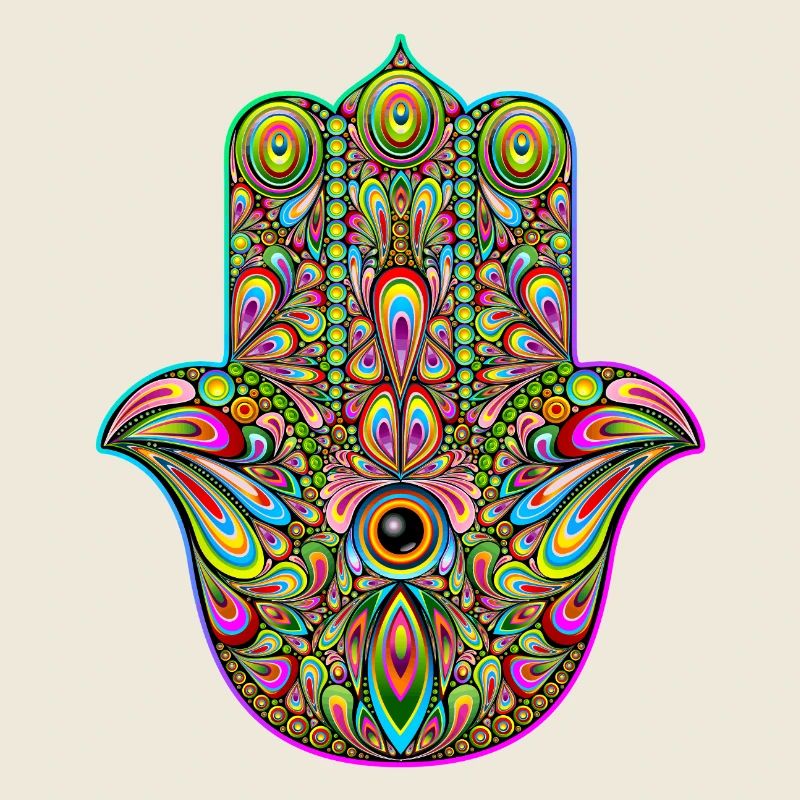Hamsa Hand Trippy Psychedelic Art
