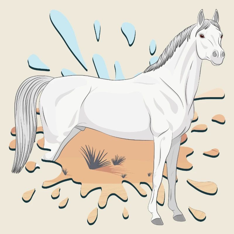 Un cheval Abbayan et un désert dans une tache