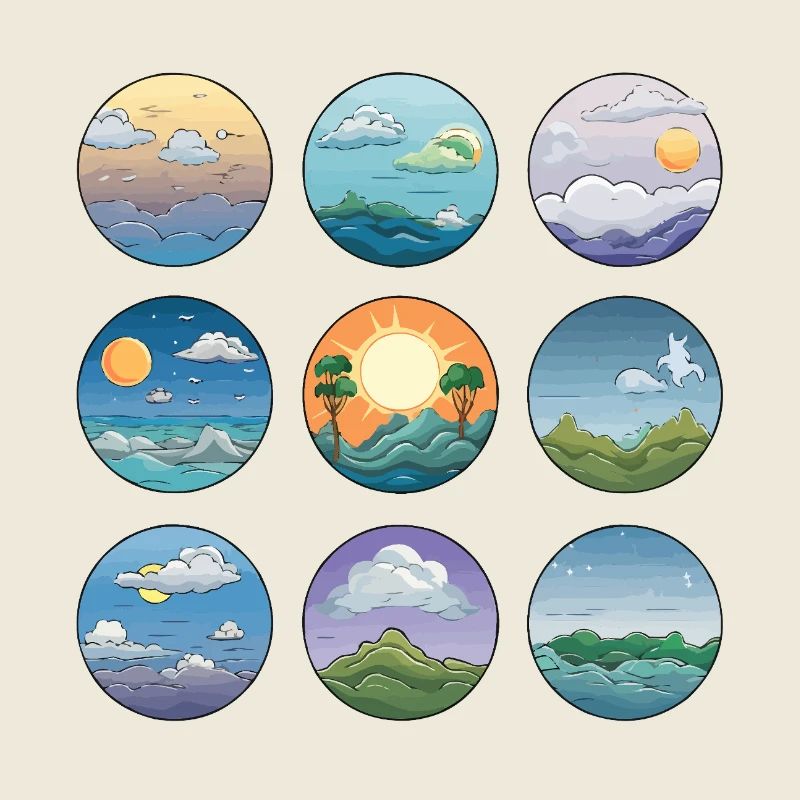 Circular Landscapes Sunrises