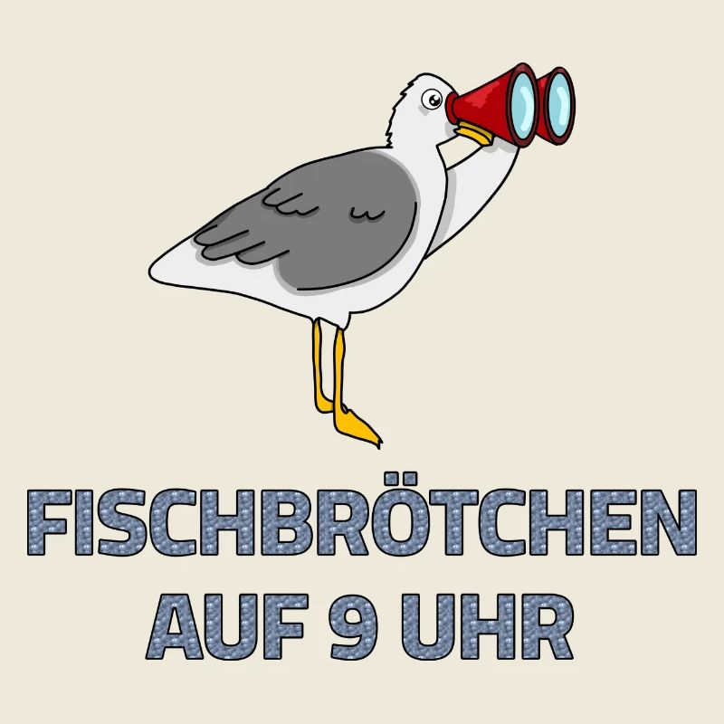 Fish sandwich at 9 o'clock - seagull with binoculars