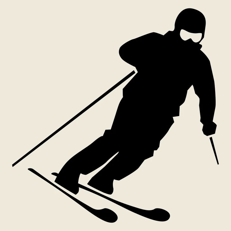Skier Action Silhouette