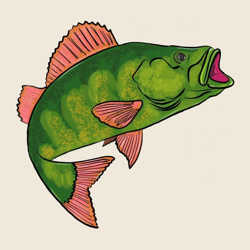 Poisson vert aux nageoires roses