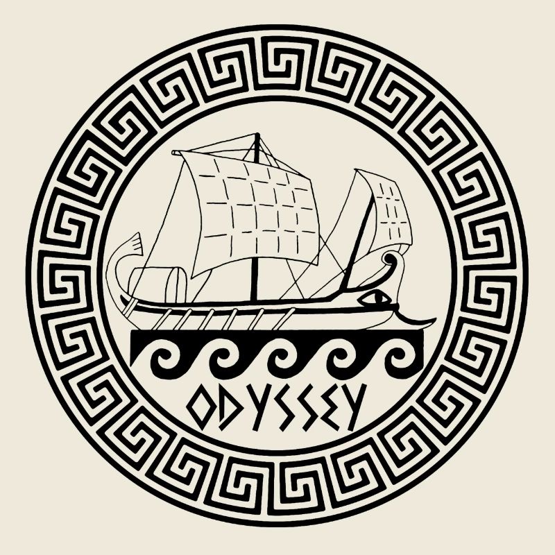 Symbole d'un bateau grec noir
