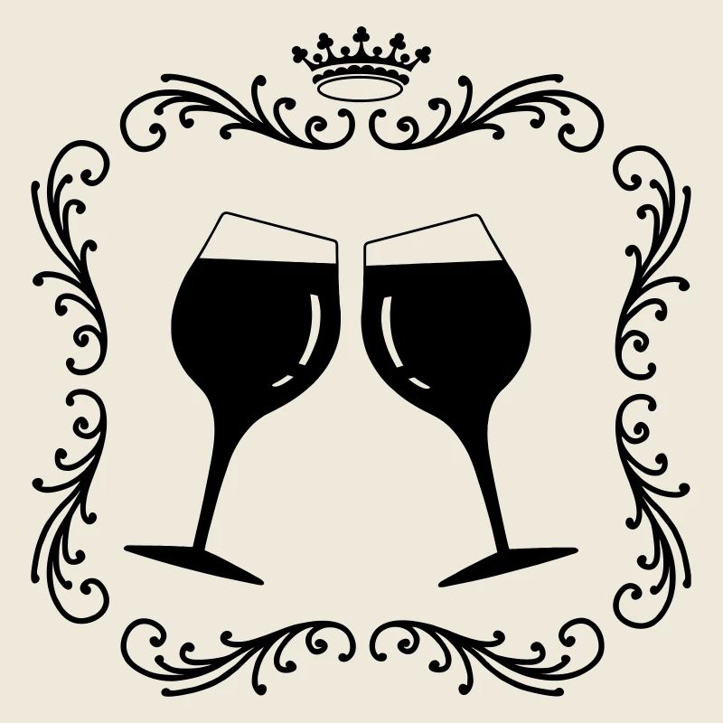Deux verres à vin dans le quai de décoration