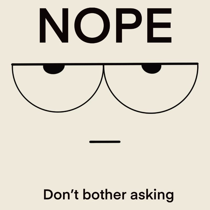 Nope Don't Bother Asking