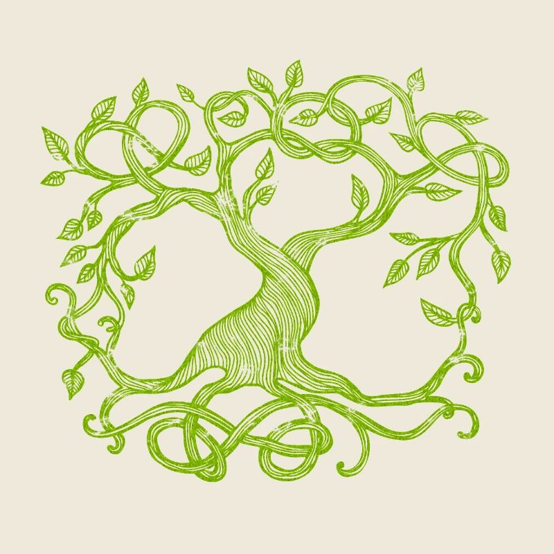 Celtic tree, green