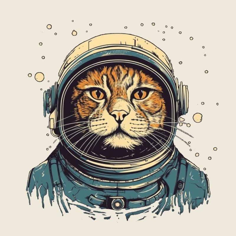 Chat cool en tant qu’astronaute avec un costume