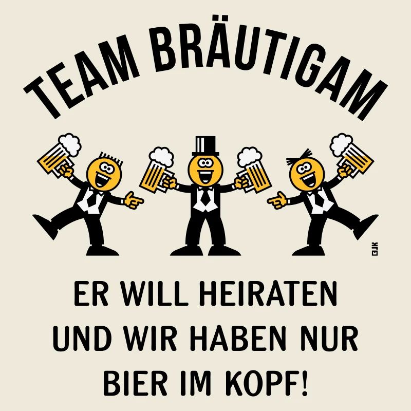 Team Bräutigam (Karikatur / Bier Im Kopf / 3C / B)