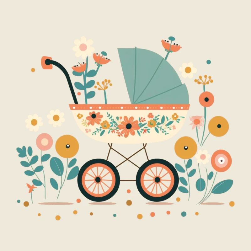 Blumiger Kinderwagen 8
