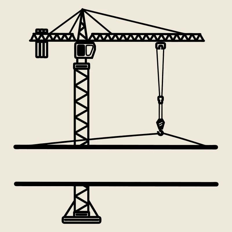 Grue de chantier avec bannière