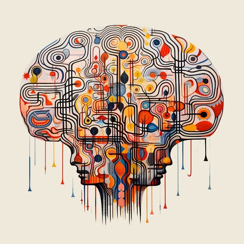 Colorful artistic brain - ADHD, autism