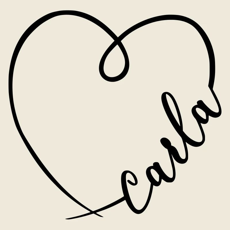 Carla Nom Calligraphie Coeur